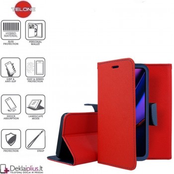 Telone fancy dėklas su skyreliais - raudonas (telefonui Apple Iphone 11 Pro)